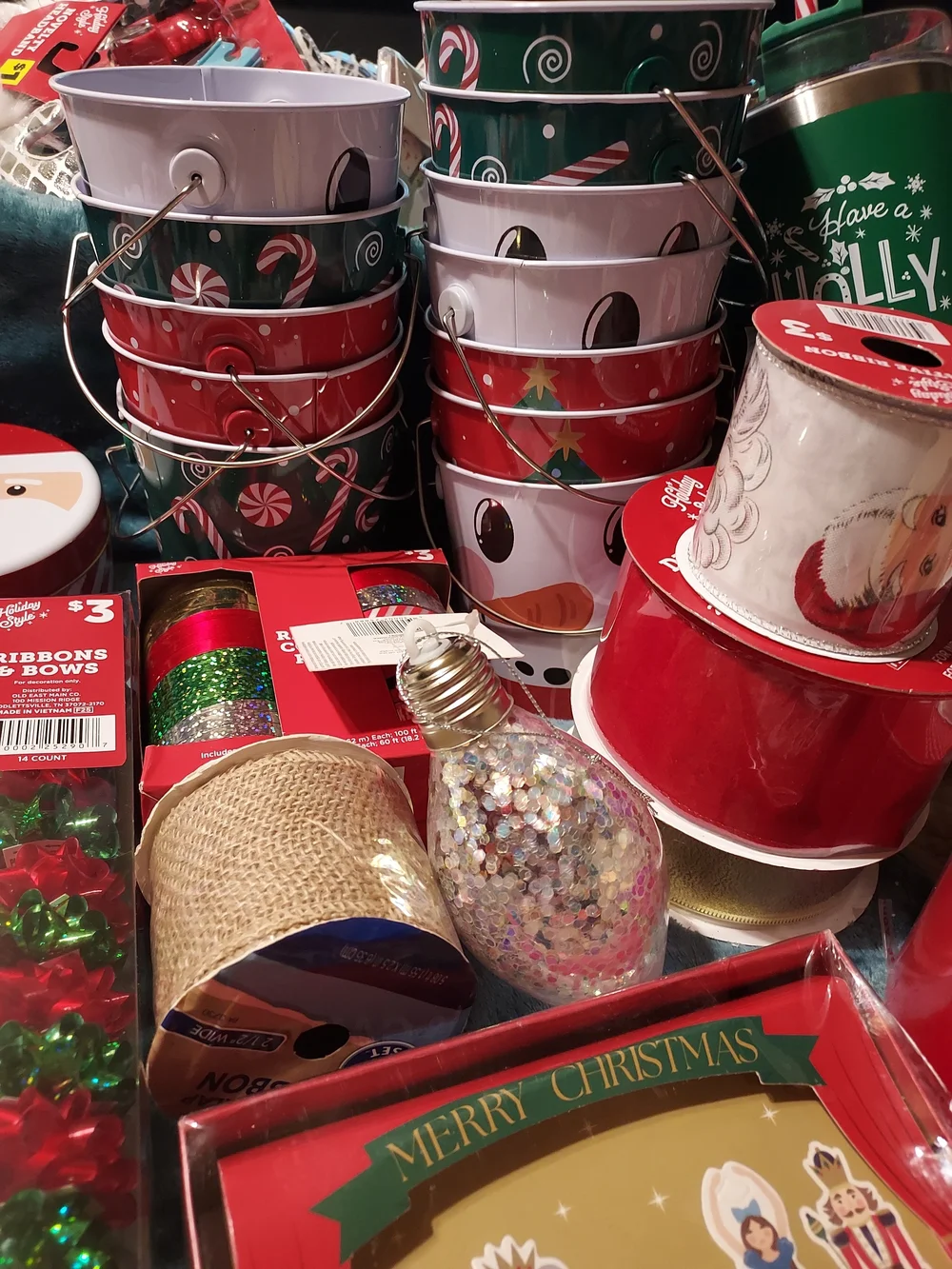 Christmas Mystery Box Ornaments Ribbon Cards Plush Bows Gift Bags Mugs Canister